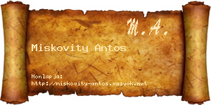 Miskovity Antos névjegykártya
